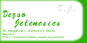dezso jelencsics business card
